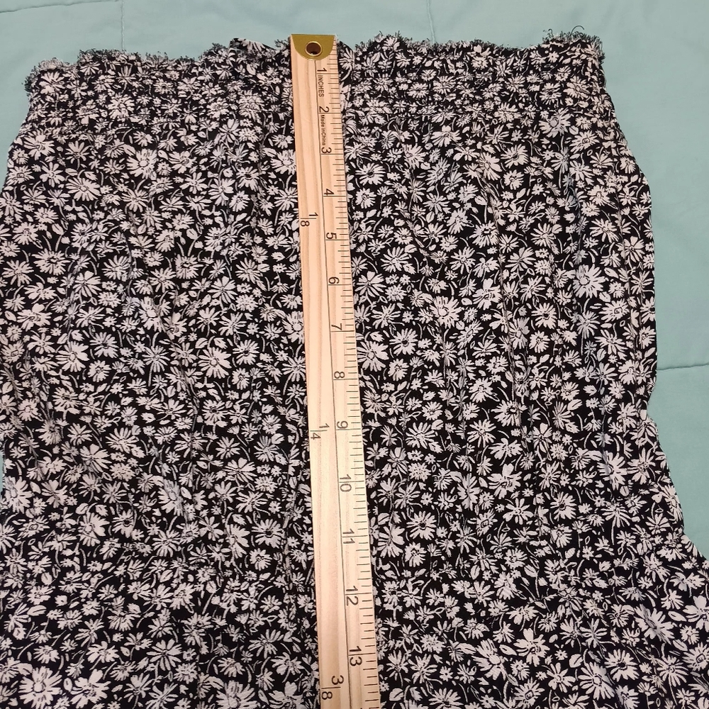 American Eagle Women Halter Tie Black&White Jumpsuit Size Small Frayed Hem - Picture 13 of 15